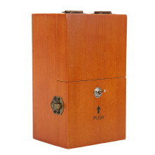 Natürliche Kiefern-Useless Box für Kinder & Erwachsene, 15x9x7cm, Braun