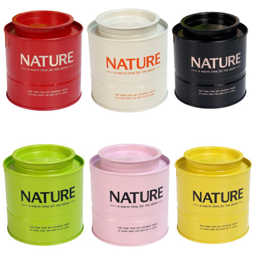 Modern Round Teas Storage Container Stackable Rusts- White 1