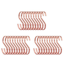 30-Pack 4 Inch Roségoud Verchroomde Stalen Hangende Platte Haken-S-Vormige Haak Heavy-Duty S-Haken, voor Keukengerei, Keukengerei, Planten,