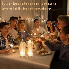 12PCS LED Flameless Candles ,LED Clearance Pillar Candles, Battery Included,Decoracion for Halloween Christmas