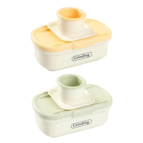 Plastic Garlic Smasher with Hand Guard Vegetable Grater-Yellow 1