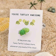 2X Handmade Emotional Support,You'Re Turtley Awesome, Turtle Motivational Gift, Cute Green Turtle Decoration