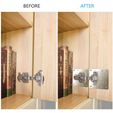 20 Stuks Kabinet Scharnier Reparatie Plaat Kit Keuken Kast Deur Scharnier Montageplaat met Gaten Platte Bevestiging Brace Beugels
