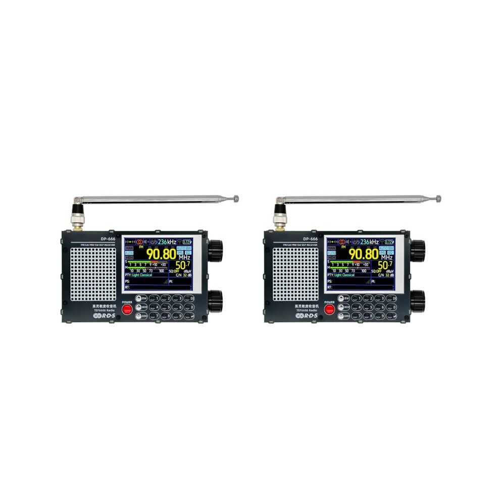 2X Upgrade Dp-666 Tef6686 Radio High Sensitivity Full Band Receiver With Antenna Black 4711724315993