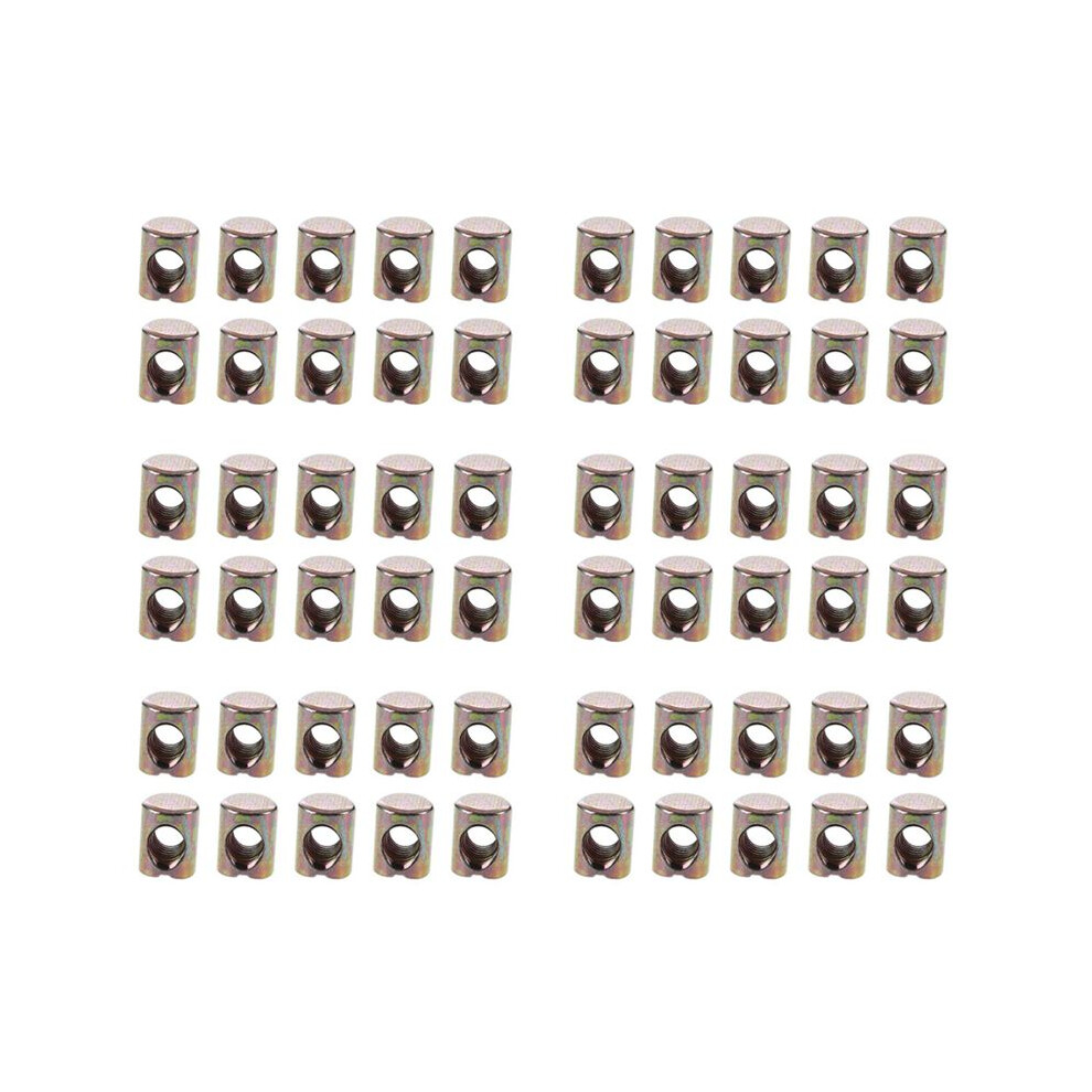 60Pcs M6 Bolts Dowel Slotted Furniture Nut For Beds Crib Chairs 6032587390438