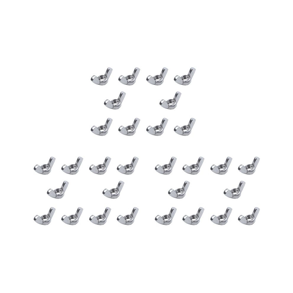 M6 Thread Dia Stainless Steel Wing Nut Butterfly Wing Nuts 30 Pcs 6032762782706