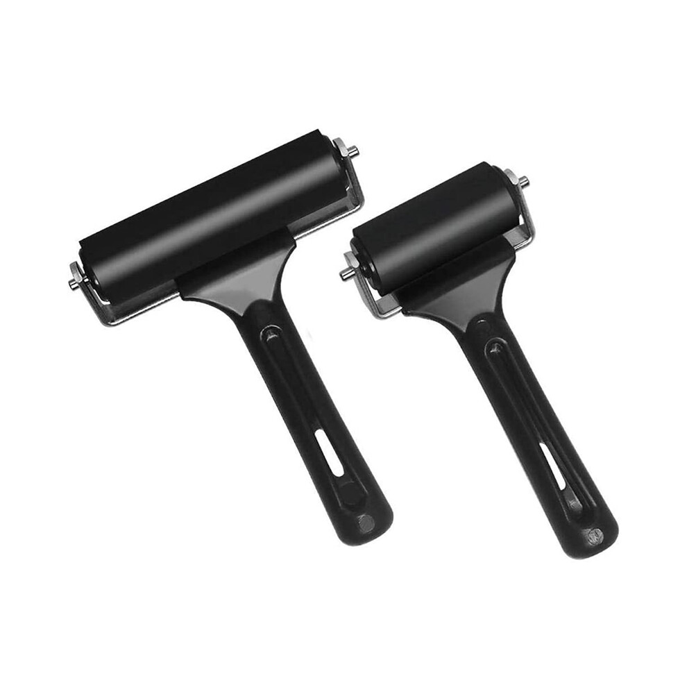 Rubber Roller, Set Of 2 (6 & 10Cm), Ink Brayer Roller Perfect For Printmaking, Wallpapers, Block Printing Stamping 4712693160911
