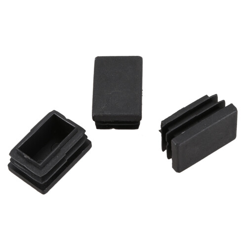 40 Pcs Plastic Rectangular End Cap 30mm X 20mm Threaded Pipe Tube Insert Rubber Feet 2