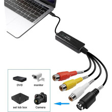4X RCA AV zu USB C Konverter Video Capture Card Adapter 1 Kanal AV NTSC PAL Video S Video/Composite zu USB Konverter