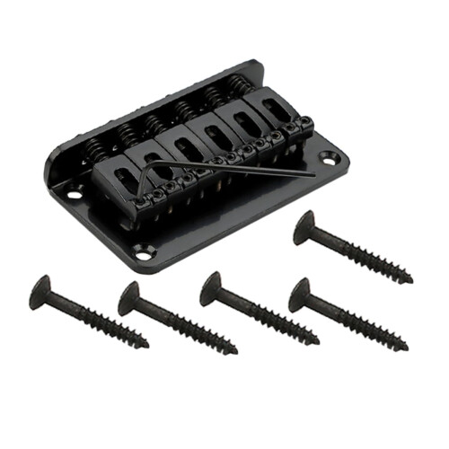 Black Metal Acoustic Guitar Saddle Set, Durable Bridge Replacement with Stable String Height