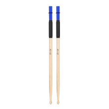 Drum Sticks Pair with Dual Head Wire Brushes, Ergonomic Wood Handle, Blue Easy Coordination Color