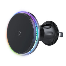 15W Magnetic Car Wireless Charger RGB for 12 13 14 15 Macsafe Car Phone Holder Stand Mount Charging Station RGB