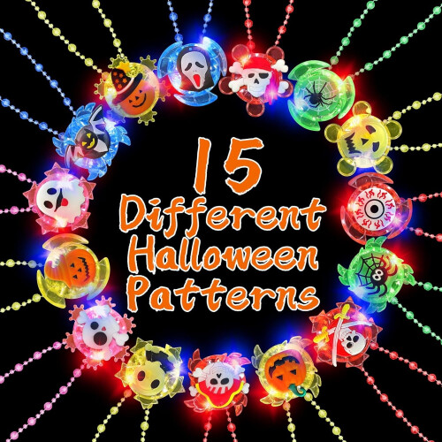 15-pack Halloween-snurrande LED-halsband 1