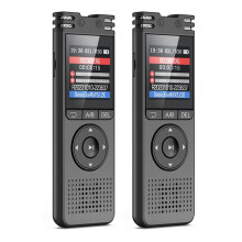 2X Grabadora de Voz Digital de 64 GB con Reproducción Grabadora de Cinta Activada por Voz Grabadora de Audio y Sonido para Conferencias y Reuniones