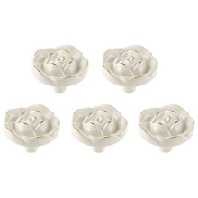 16 Pezzi Manopole per Armadietto Fiore Rosa Antico, Maniglie per Cassettiera Bianca nel Lega di Zinco Shabby Chic da Cucina Vintage per Comò