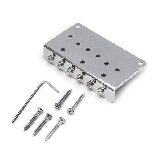 6 String Bass Bridge Double Channel Layout Professional Grade Hardware Stable String Anchoring
