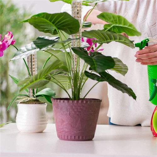 24 Pieces Moss Pole Coir Moss Pole Stick Stackable Plant Stakes Monstera Plant Support Plastic Sphagnum Moss Pole 1