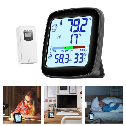 Double Screen Temperature Dampness Meter For Telecommute 1