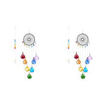 2X Fabricante de Arcoíris de Cristal Atrapasol Adorno Colgante de Ventana Decoración de Jardín Atrapasol Colgante Chakra Cuentas