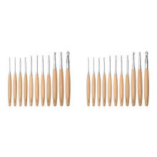 22 Stück Häkelnadeln 3,0 mm-12 mm, Häkelnadeln mit Holzgriff, Einzelkopf-Häkelnadeln, Häkelnadeln