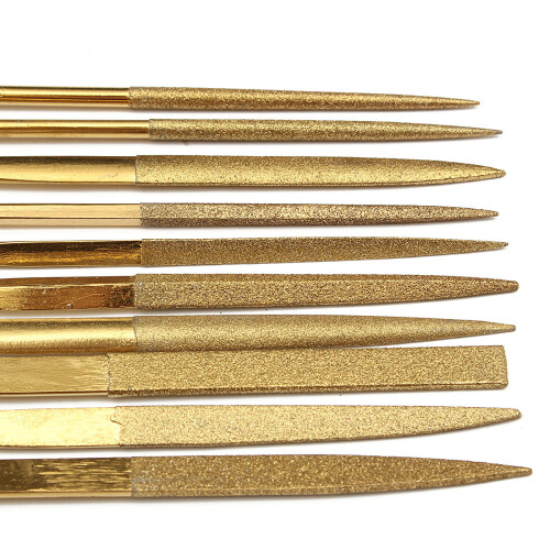 10Pcs Titanium Diamond Coating Needle Flat File Set Metal Working  Tools 1