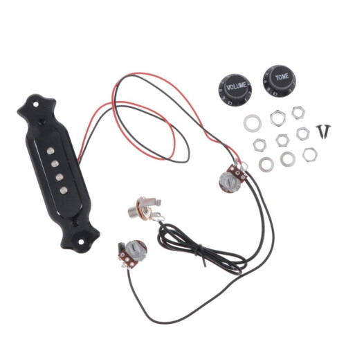 Prewired 4 String Cigar Box Guitar Pickup with Magnetic System, Volume and Tone Controls 2