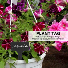 101st/Set Svarta Växtetiketter Vatten T-Typer Växtetikett Återanvändbara Plantskolor Trädgårdsetiketter Växtmarkörer för Blomgrönsaker