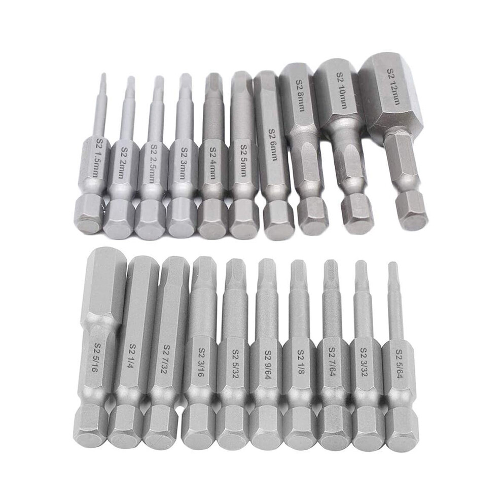 20Pcs Hex Wrench Drill Bit Set Shank Quick Release Magnetic Screwdriver Bits Set (Metric +Sae) 6032368528081
