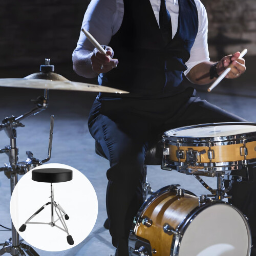 Adjustable Drum Throne with Padded Seat and Stable ThreeLeg Base for Musicians 1