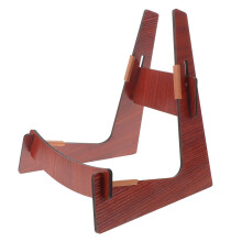 Adjustable Wooden Guitar Stand with Cushioned Arms, Foldable L‑Shaped Floor Holder for Guitar Bass Violin Ukulele