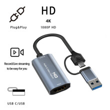 2X 4K -Compatible avec Type-C+Carte de Capture VidéO USB 1080P Jeu D'Ordinateur USB Carte de Capture VidéO Audio en Direct Enregistrement 4K
