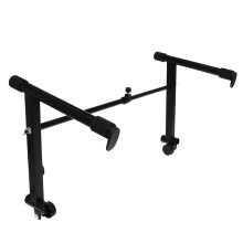 Height Adjustable Double Keyboard Stand with Lockable Straps, Dual Tier Piano Rack for Stage and Studio