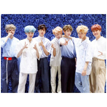 DIY Diamond Painting Diamond Embroidery Round Resin Diamond Stitch Home Wall Decor 30X40Cm,Bangtan Boys Group