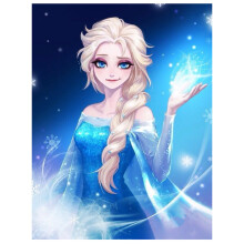 DIY Diamond Painting Embroidery Round Resin Diamond Stitch Home Wall Decor 30X40cm Elsa