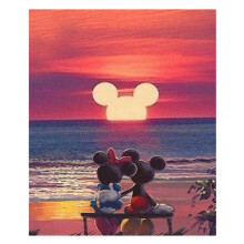 DIY 5D Cute Couple Mouse Full Drill Diamond Painting Kits, Romantic Beach Diamond Art for Home Wall Decor Gifts