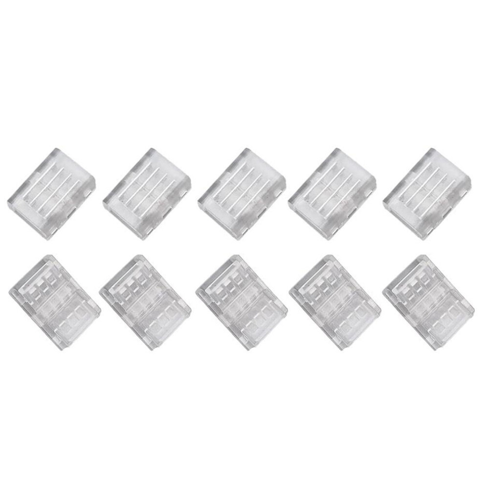 10Packs 4-Pin Rgb Led Strip Connectors 10Mm Unwired Gapless Solderless Adapter Terminal For Smd 5050 Led Strip Light 4712208538501