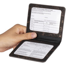 Vaccine Card Protector PU Leather Vaccination Card Wallet, Vaccination Card Protector, Vaccine Card Holder(Brown)