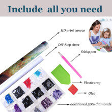 DIY Diamond Painting Art Kits for Adults Kids, Full Drill Embroidery Paintings Pictures for Home Art Picture