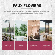 Artificial Flowers for Outdoors, 12 Bundles UV Resistant Fake Flowers for Outside, No Fade Plastic Faux Flowers,