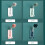 Punch-Free Shower Bracket Fixing  Bathroom Sprinkler  Shaking  Bracket Shower Fixing Bracket with Hook Green 5