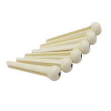 6pcs White Acoustic Guitar Bridge Inlays Set, Durable Replacement Bridge Dots with Reliable Fit Design