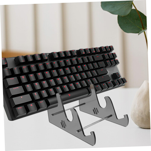 Acrylic Keyboard Stand with Ergonomic Typing Angle, Clear SpaceSaving Riser for Office and Gaming 1
