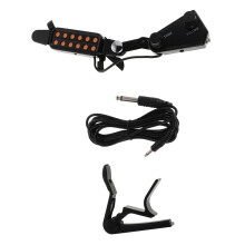 Adjustable Volume Acoustic Guitar Pickup No Drilling Capo Style Transducer for Natural Tone and Wide Compatibility