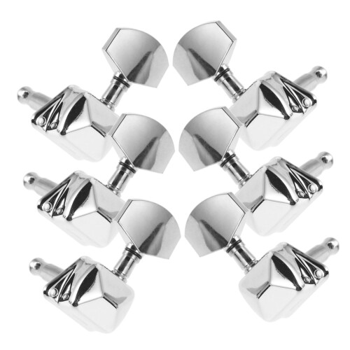 6pcs Acoustic Guitar Tuning Pegs Replacement Set, SemiEnclosed Tuners for Precise Tuning Control