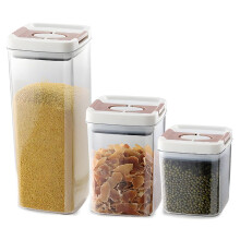 Sealed Plastic Jar with Lid Transparent Square Sealed Storage Jar Quick Pull Lid Design Kitchen Food Storage Jar L