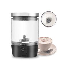 Portable Electric Milk Frother with Stainless Steel Whisks, Cordless Coffee Frother for Rich & Creamy Froth