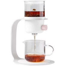 Théière en Verre pour Infusion Paresseuse - Théière à Fleurs avec Filtre Anti-Goutte, Idéale pour le Thé et le Café Fraîchement Moulu, Usage
