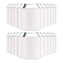 25 Leere Dosenkühlerhüllen, Faltbare, Schaumstoffisolierte Dosenhüllen für 12oz-16oz-Limonaden, Bier- und Wasserflaschen, Weiß