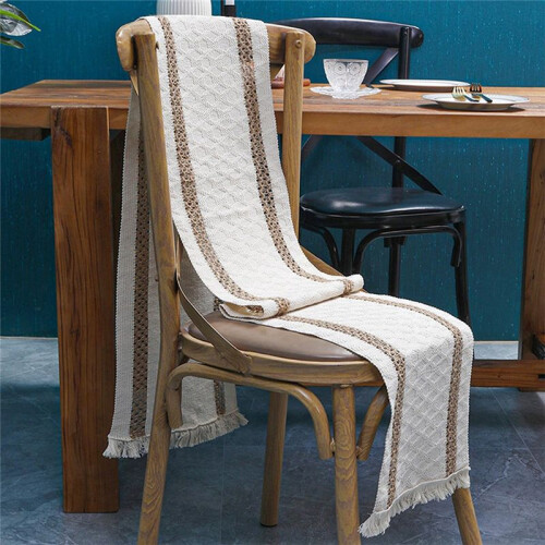 Caminho de Mesa para Decoração de Casa no Verão, Caminho de Mesa de Macramê Estilo Fazenda, 70,8 Polegadas, Caminhos de Mesa de Algodão e Linho 2