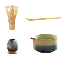 Japanese Matcha Set with Ceramic Bowl Bamboo Matcha Whisk Teaspoon Tea Sets Tea Lovers Gifts Tea-Making Tool Accessories